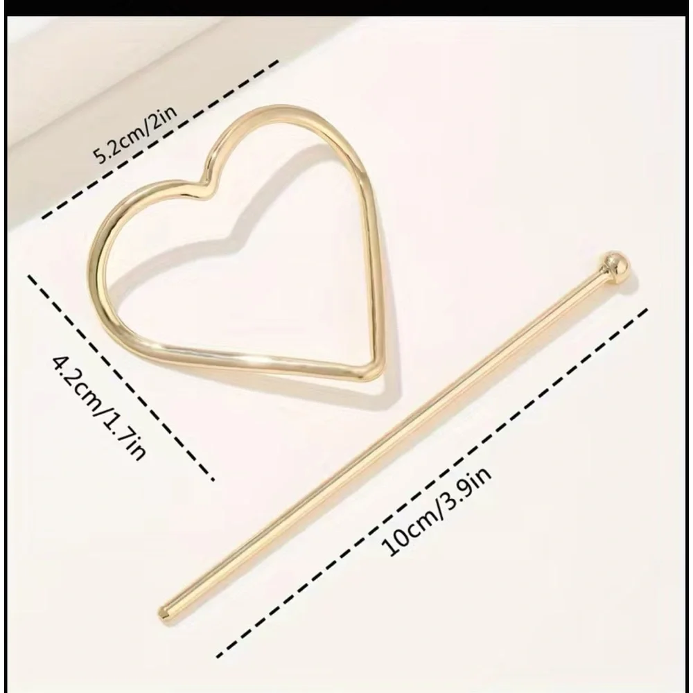 Golden Heart Design Hairpin Set